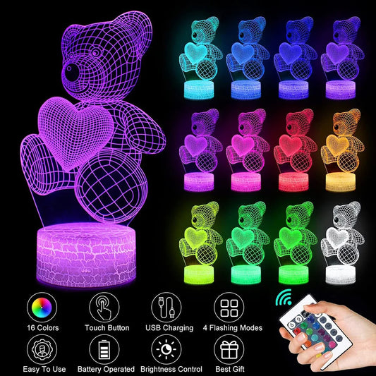 3D Lamp Acrylic, Valentines Day Gifts