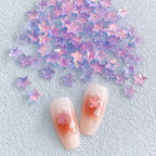 New Online Red Ice Transparent Colorful Five-pointed Star Nail Ornament Colorful And Fresh XINGX Diy Resin Nail Accessories