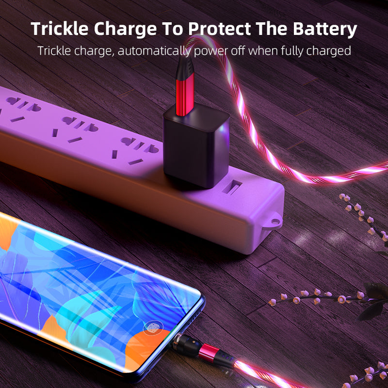 ¡Experimenta el futuro de la carga con nuestro cable magnético luminoso giratorio de 540°! ⚡💡