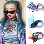 Peluca degradada trenzada de tres hebras Color Twist