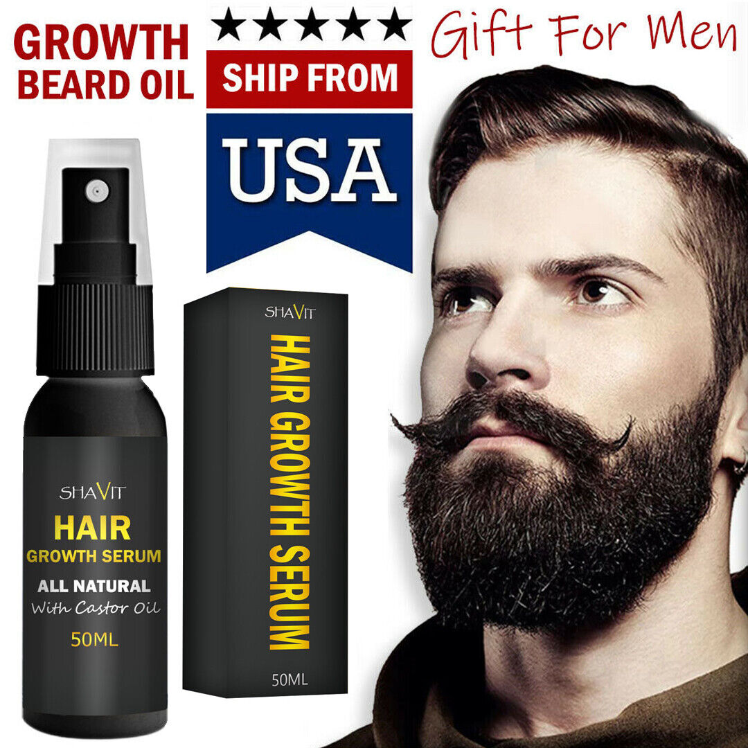 Suero de aceite para el crecimiento de la barba para hombres, tratamiento para el vello Facial del bigote de rápido crecimiento
