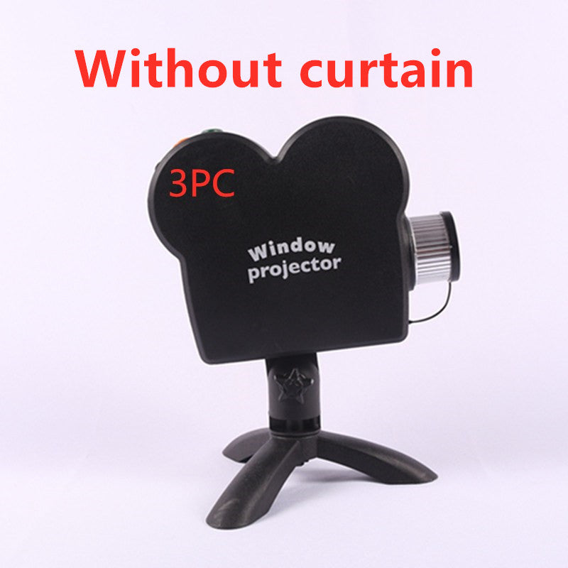 Proyector láser de Navidad para Halloween, 12 películas, luz de discoteca, Mini ventana, proyector de cine en casa, proyector para interiores y exteriores