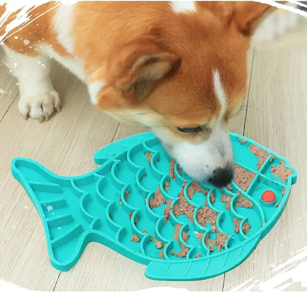 Tapete de silicona para lamer para perros de compañía, plato de comida lenta, tazón de arroz para perros pequeños y medianos, alimentador antiasfixia, dispensador de golosinas para cachorros