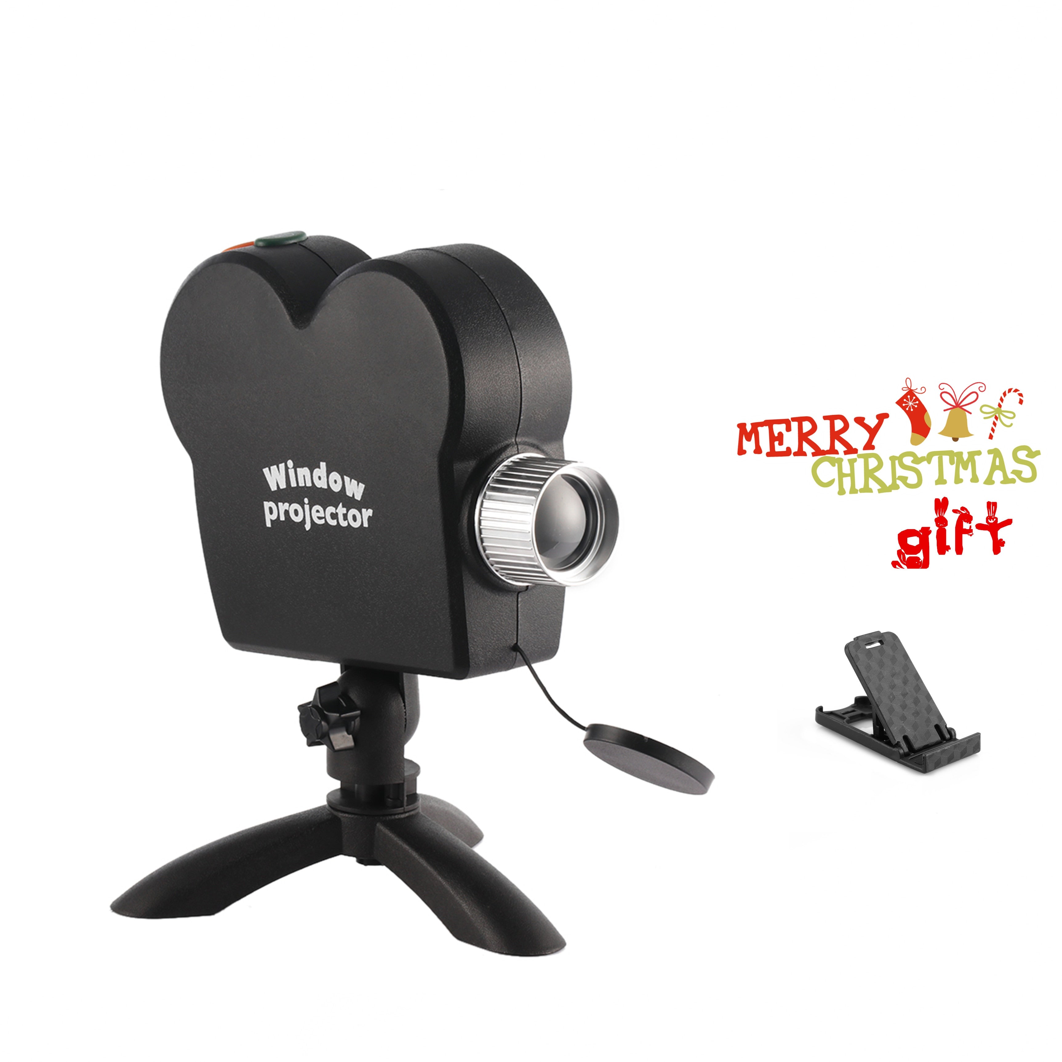 Proyector láser de Navidad para Halloween, 12 películas, luz de discoteca, Mini ventana, proyector de cine en casa, proyector para interiores y exteriores