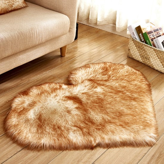 Plush Heart Shaped Carpet Non-Slip For Home Decor