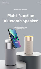 3 In 1 Multi-Function IPhone And AirPods Wireless Charger Portable Bluetooth Speaker With Touch Lamp For Home And Office