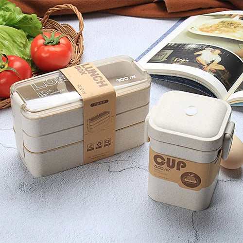 Presentamos nuestra lonchera ligera separada para horno de microondas: ¡su compañera perfecta para comidas saludables mientras viaja! 🍱🌟