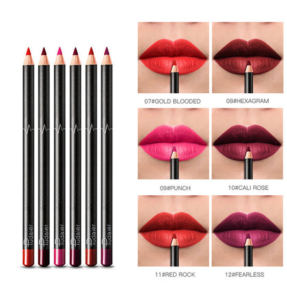 Delineador de labios de 36 colores, resistente al agua, sin manchas, color nude