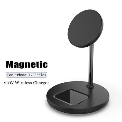 Soporte de cargador inalámbrico magnético 2 en 1 para iPhone 13, 12 Pro Max, Mini Airpods, estación de carga rápida, cargadores de teléfono móvil