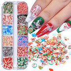 Adorno de uñas del festival de invierno de cerámica blanda navideña
