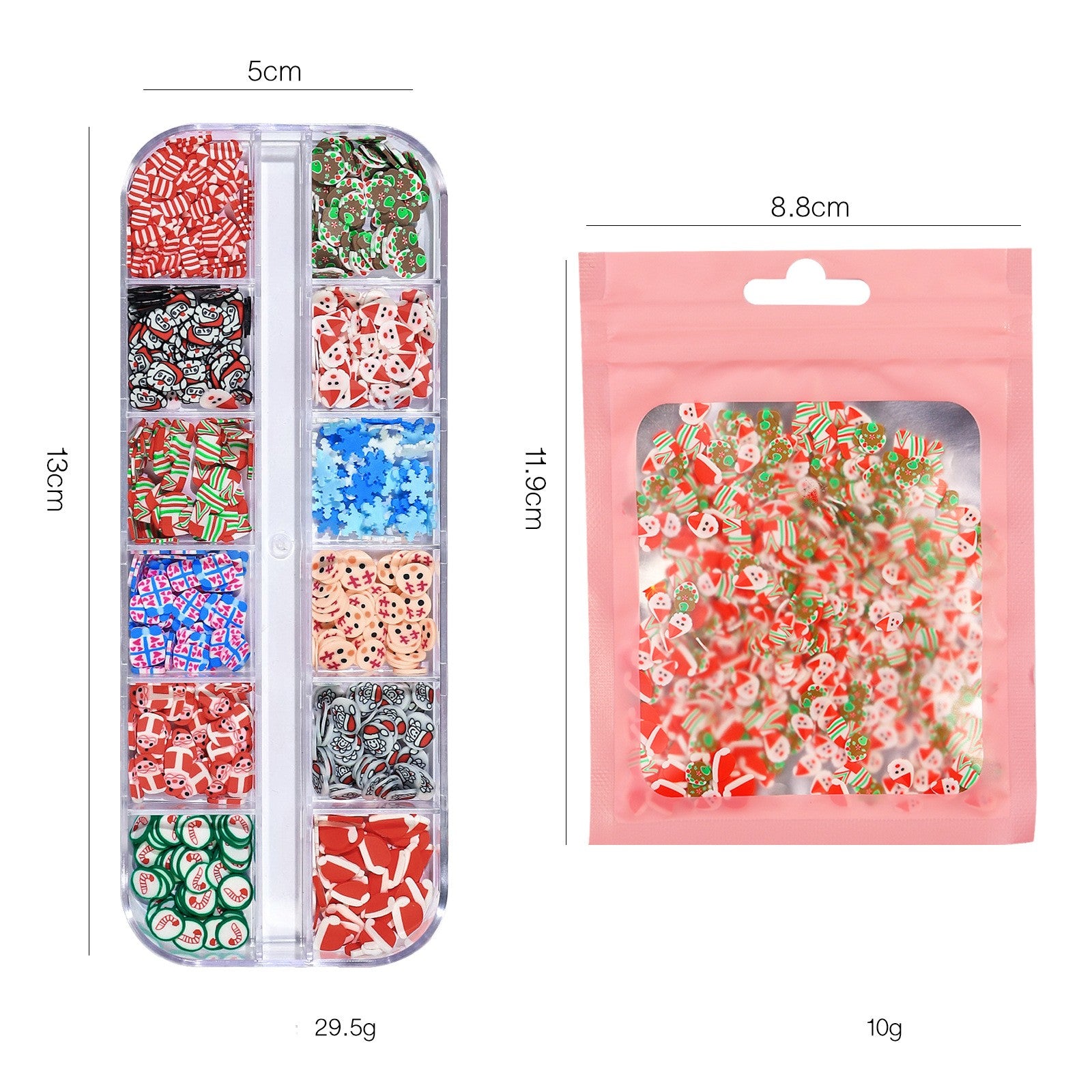 Adorno de uñas del festival de invierno de cerámica blanda navideña