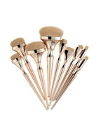 9 Gold Plating Toothbrush Type Makeup Brushes Suit