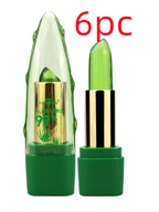 Gel de Aloe Vera que cambia de Color lápiz labial brillo hidratante antisecado desalinización cuidado de labios de grano fino