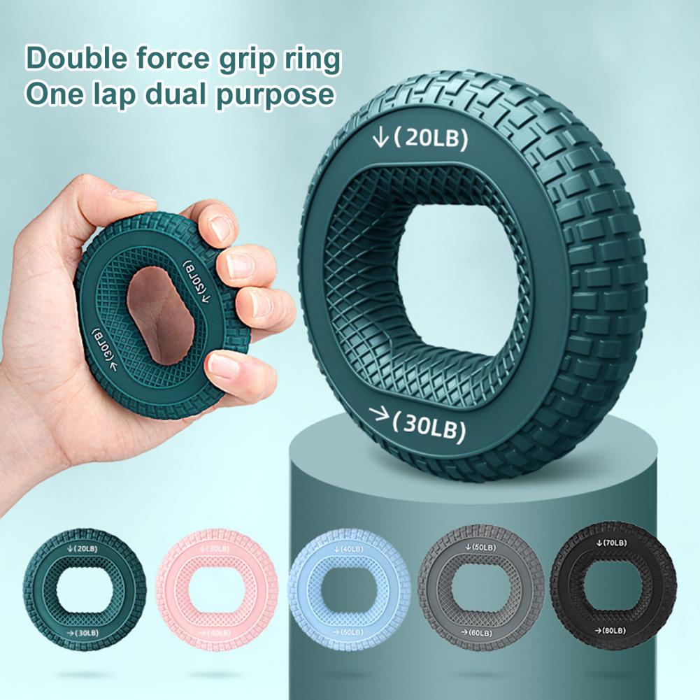 Fortalecedor de agarre manual, entrenador de fuerza de agarre y ejercitador de dedos, agarre manual ajustable de silicona, anillo de agarre de 20-80 lb, entrenador de antebrazo de dedo, expansor carpiano, ejercicio de entrenamiento muscular
