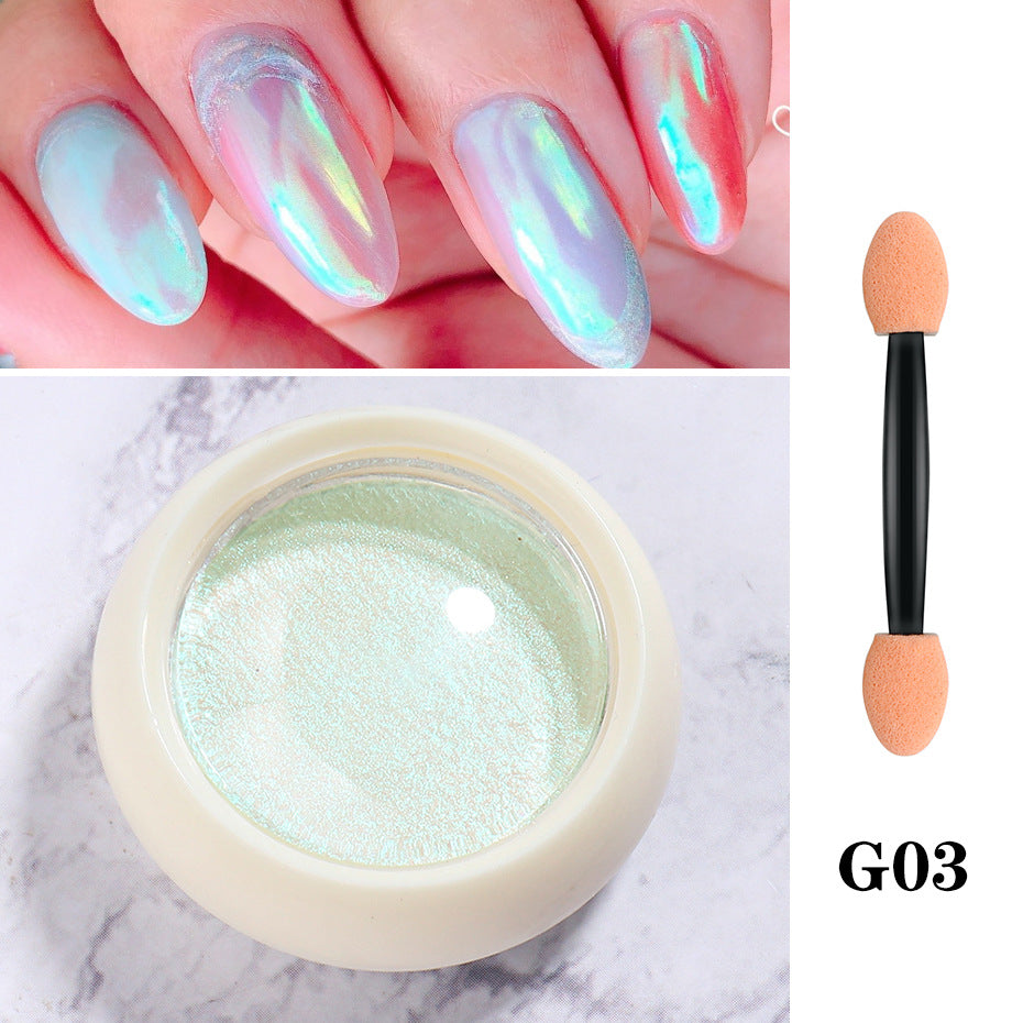 Nuevo traje de polvo Aurora de estado sólido para belleza de uñas