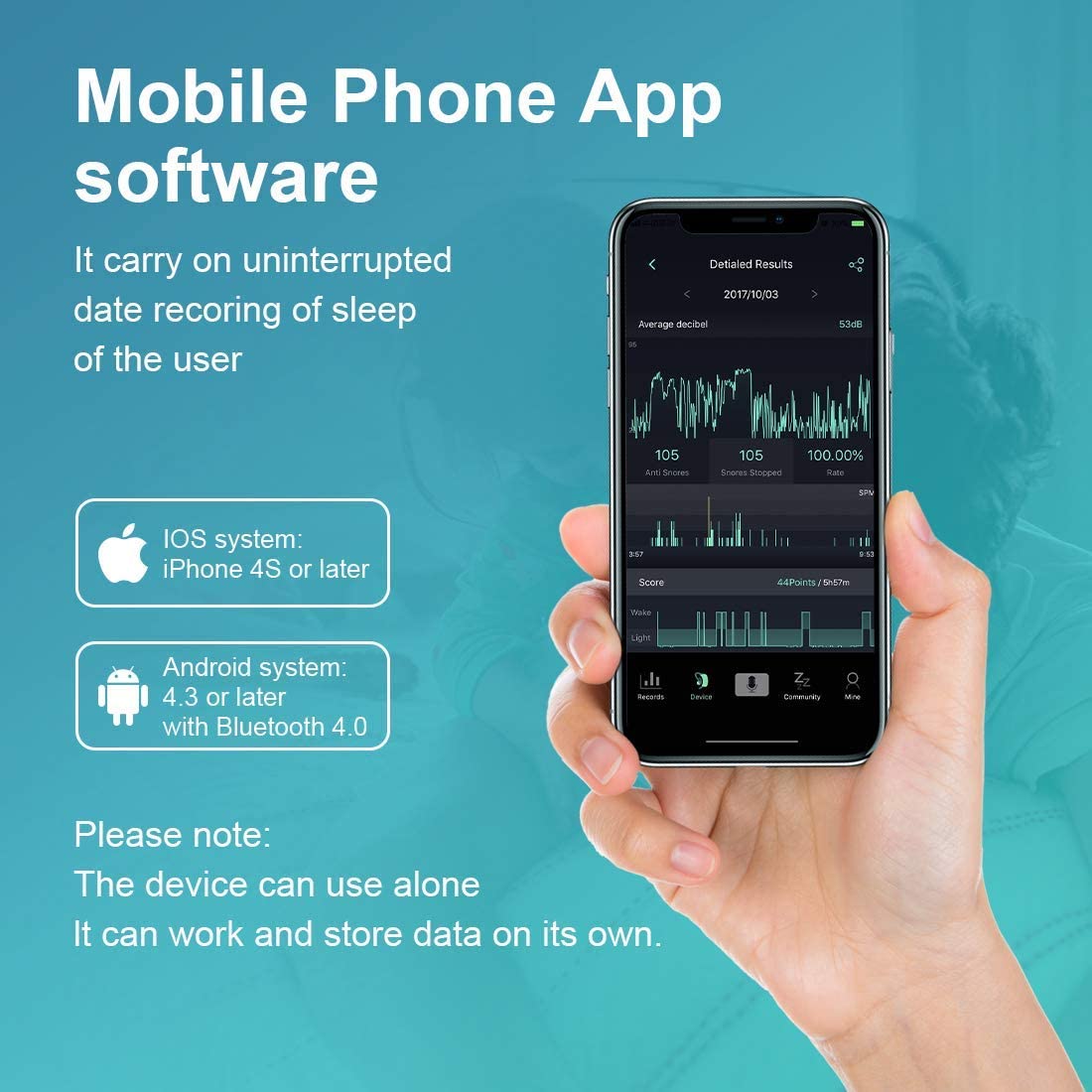 Dispositivo antirronquidos con máscara inteligente 