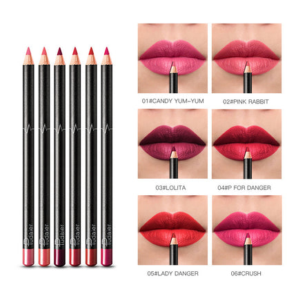 Delineador de labios de 36 colores, resistente al agua, sin manchas, color nude