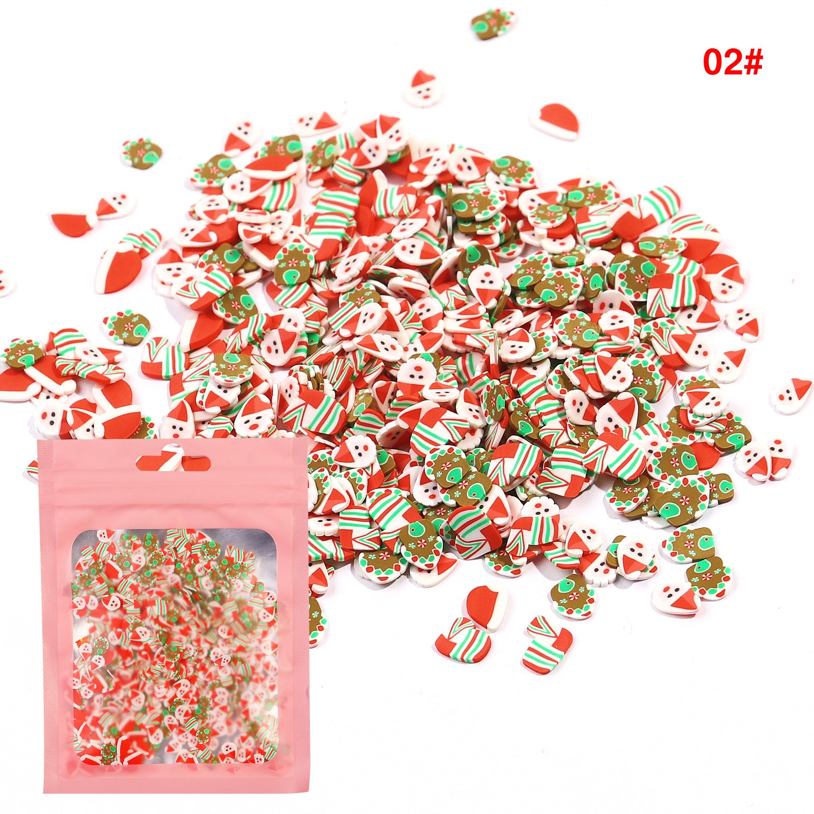 Adorno de uñas del festival de invierno de cerámica blanda navideña