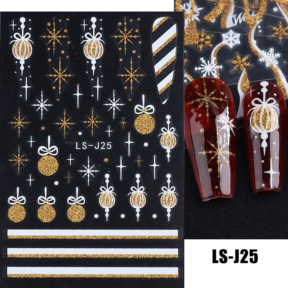 Pegatinas De Uñas Invierno Copo De Nieve Alce Navidad