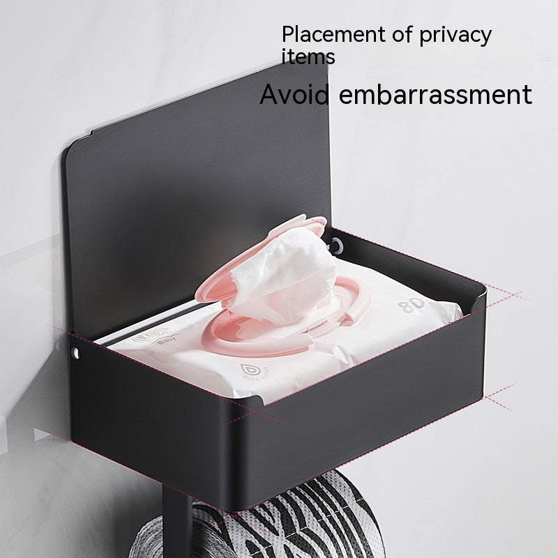 Stainless Steel Tissue Wet Tissue Box Toilet Paper Holder Punch-free Mobile Phone Roll Stand