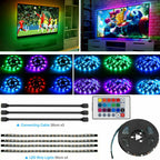 Transform Your Space with Vibrant Ambiance! 🌈📺 Elevate Your TV and Computer Experience with our 4x50CM USB 5V RGB LED Strip Background Light Remote Kit. 🎉