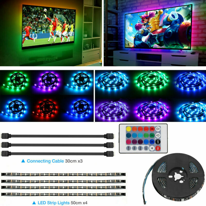 ¡Transforme su espacio con un ambiente vibrante! 🌈📺 Mejore su experiencia con la televisión y la computadora con nuestro kit remoto de luz de fondo con tira LED RGB USB de 5 V y 4 x 50 cm. 🎉