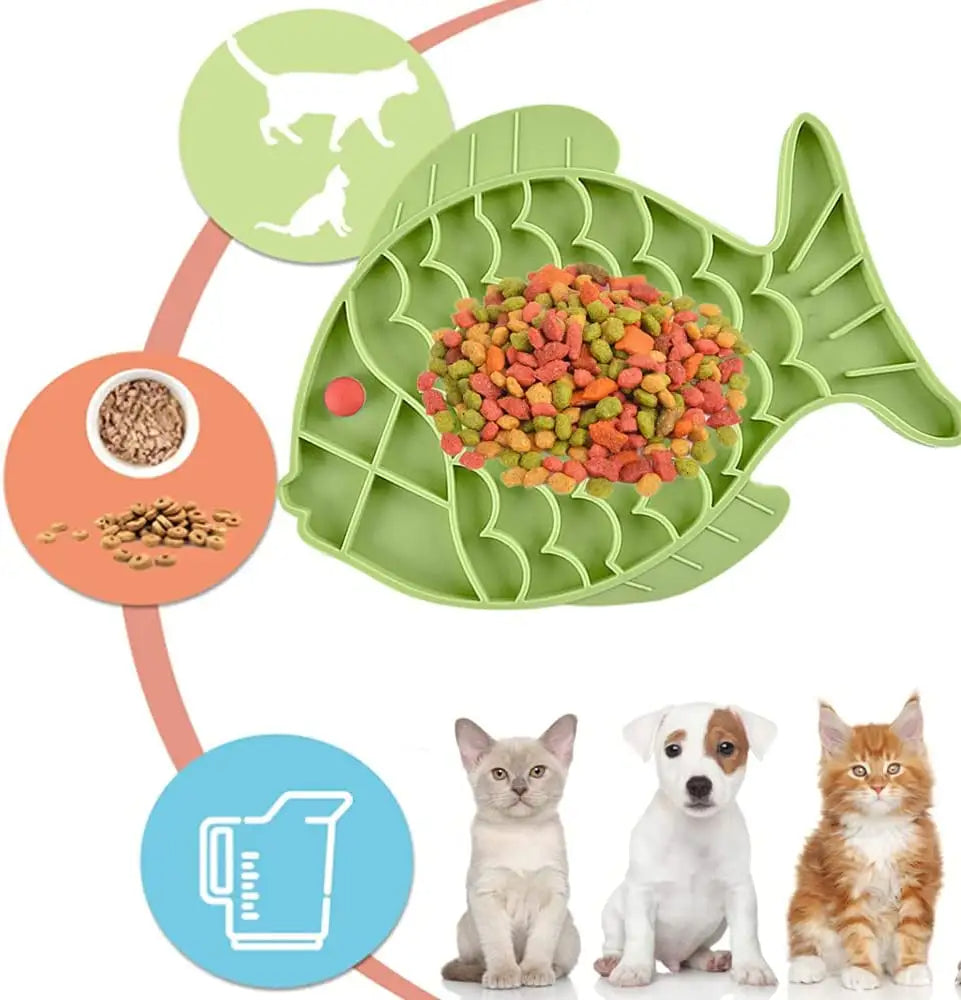 Tapete de silicona para lamer para perros de compañía, plato de comida lenta, tazón de arroz para perros pequeños y medianos, alimentador antiasfixia, dispensador de golosinas para cachorros