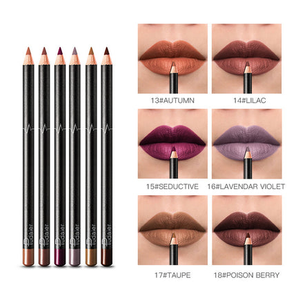 Delineador de labios de 36 colores, resistente al agua, sin manchas, color nude