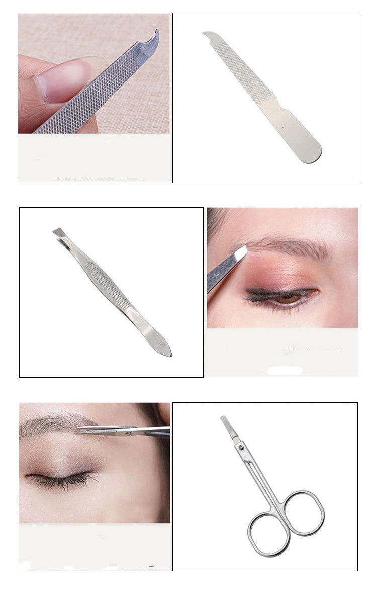 Instrumento de manicura para el hogar de siete piezas.