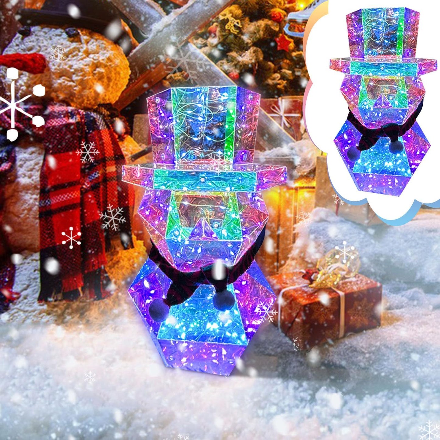 Colorful LED Santa & Snowman Night Lights