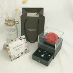 Valentine's Day Gift Flower Soap Rose Jewelry Box Set Girl Women Earrings Necklace Lipstick Makeup Storage